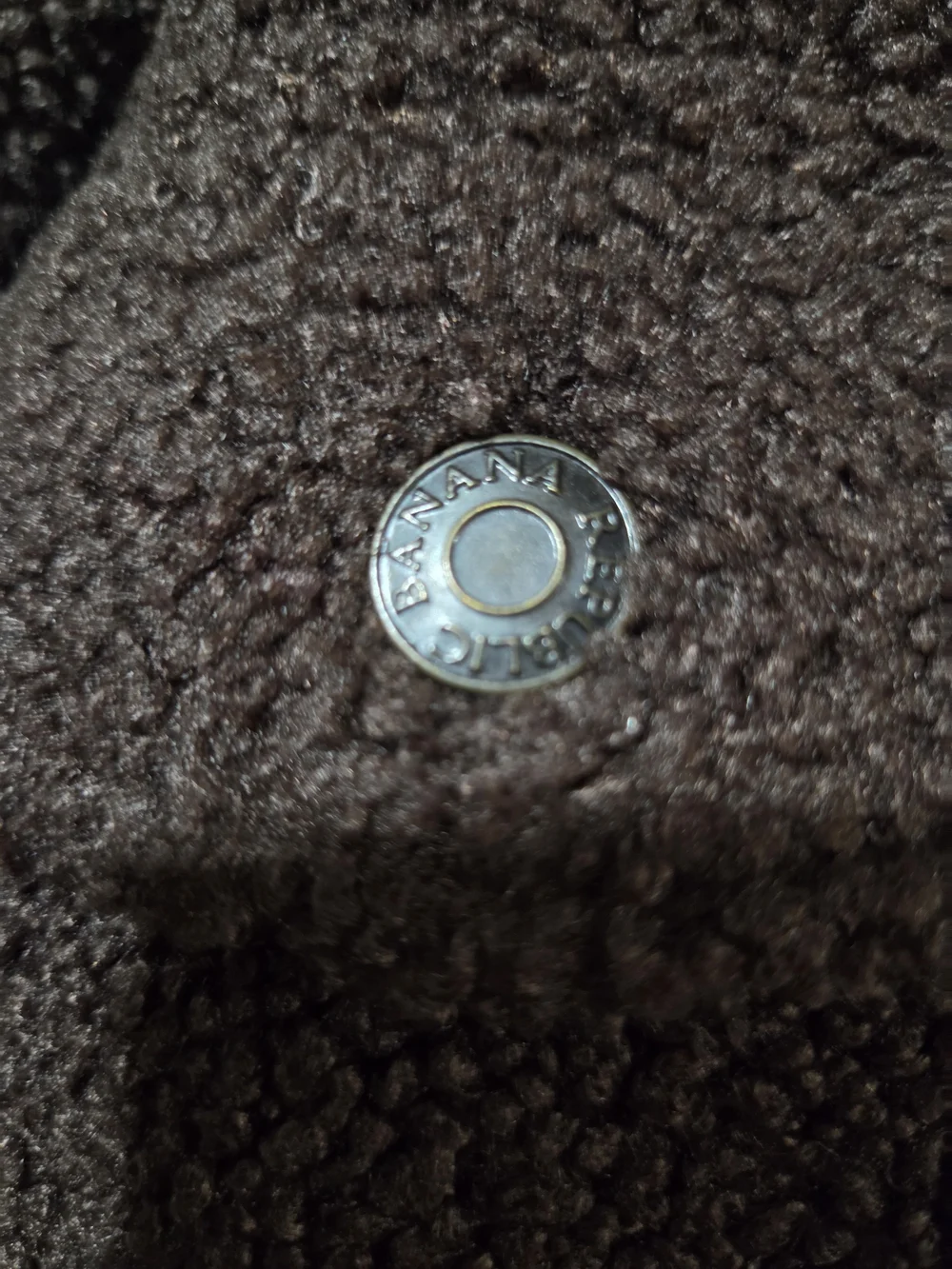 Banana Republic sherpa jacket in deep brown.